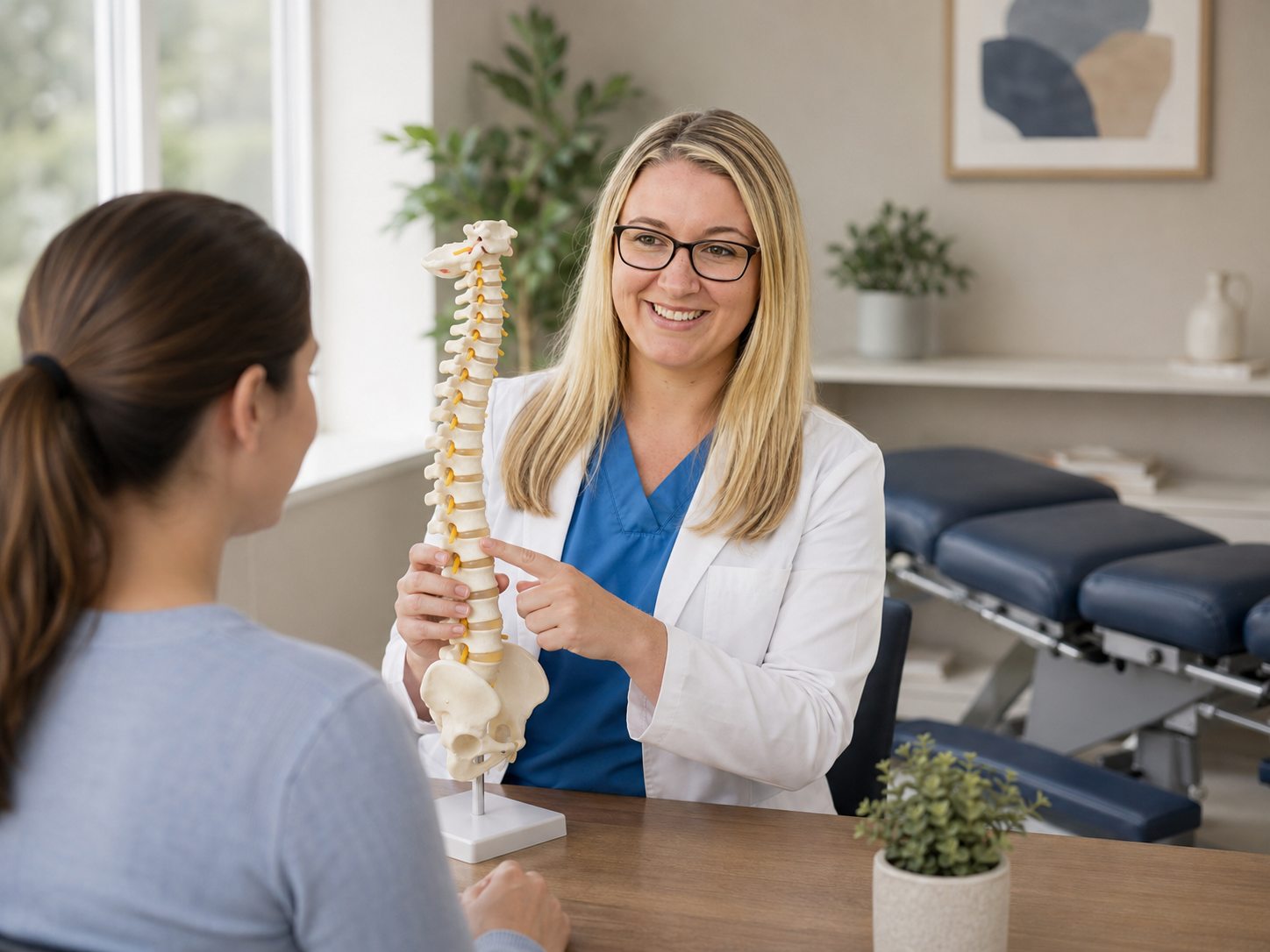 Dr. Hix in consultation with a patient