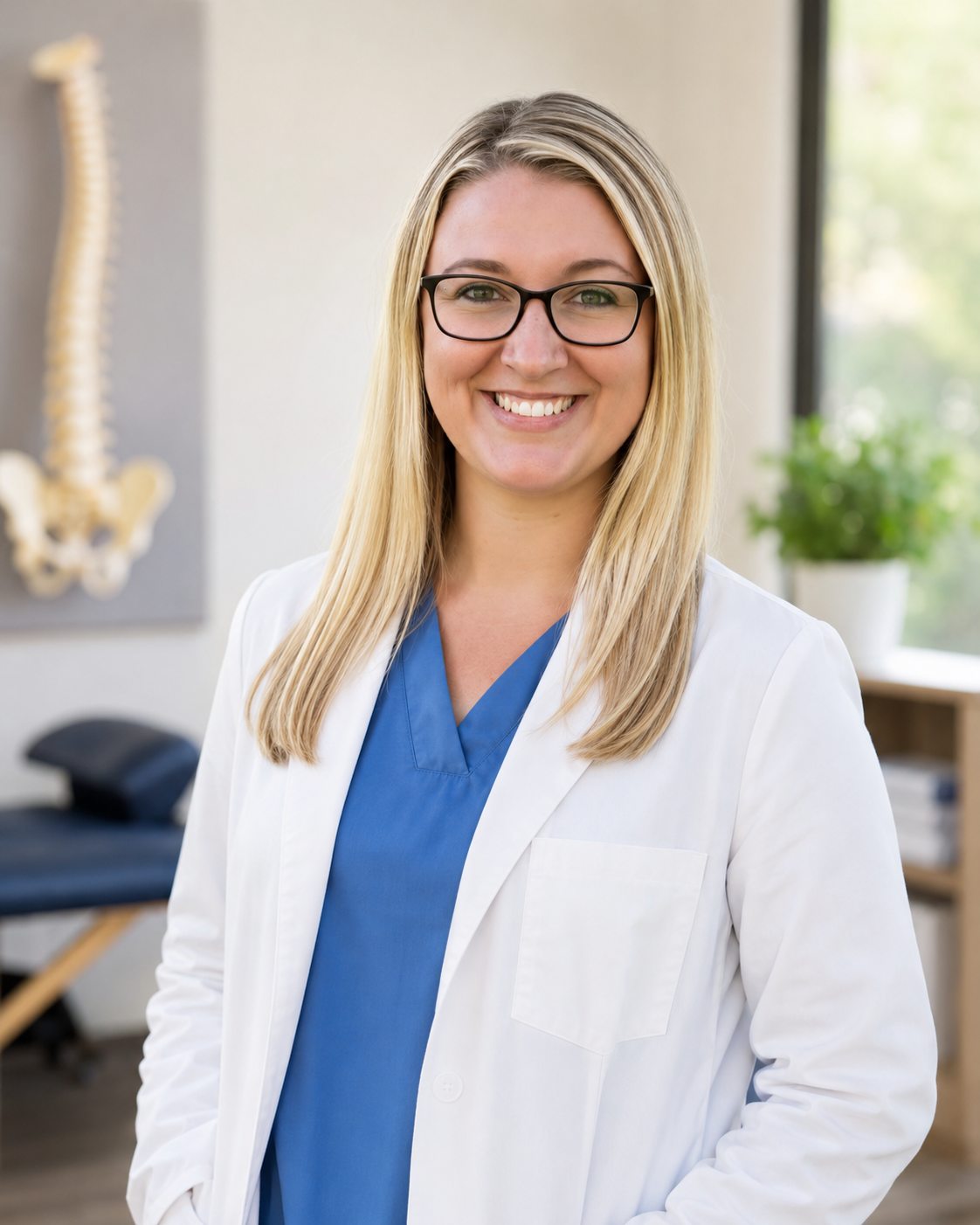 Dr. Sarah Hix in her chiropractic office